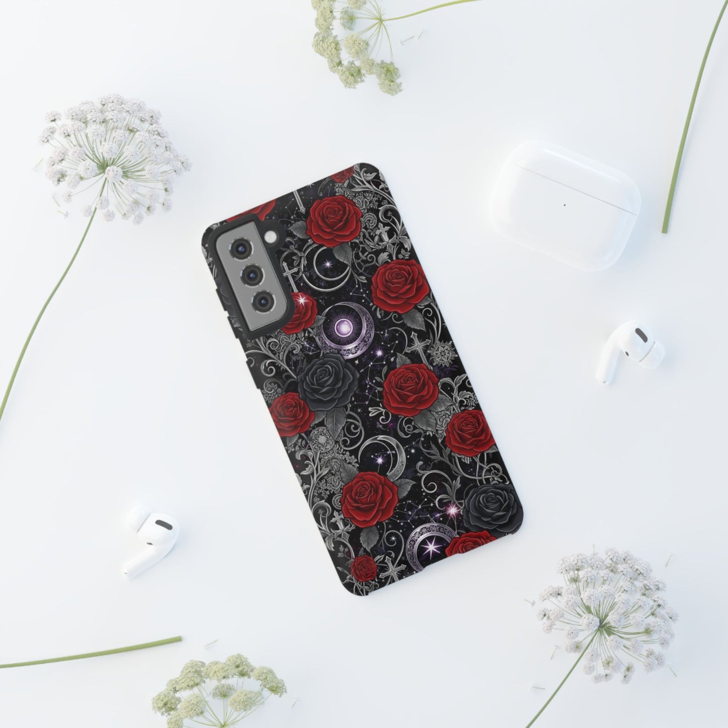 Dark Gothic Red Roses Matte Tough Phone Cases
