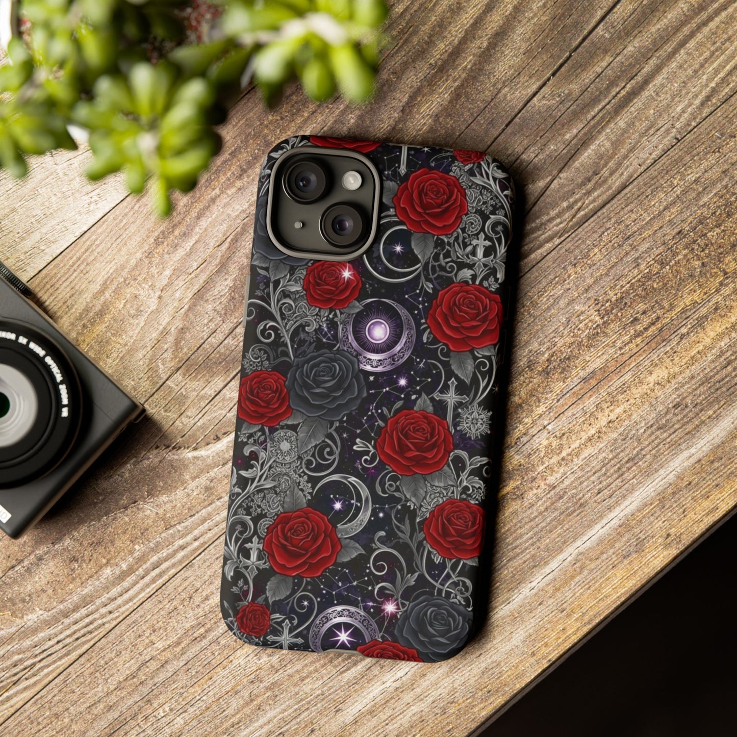 Dark Gothic Red Roses Matte Tough Phone Cases
