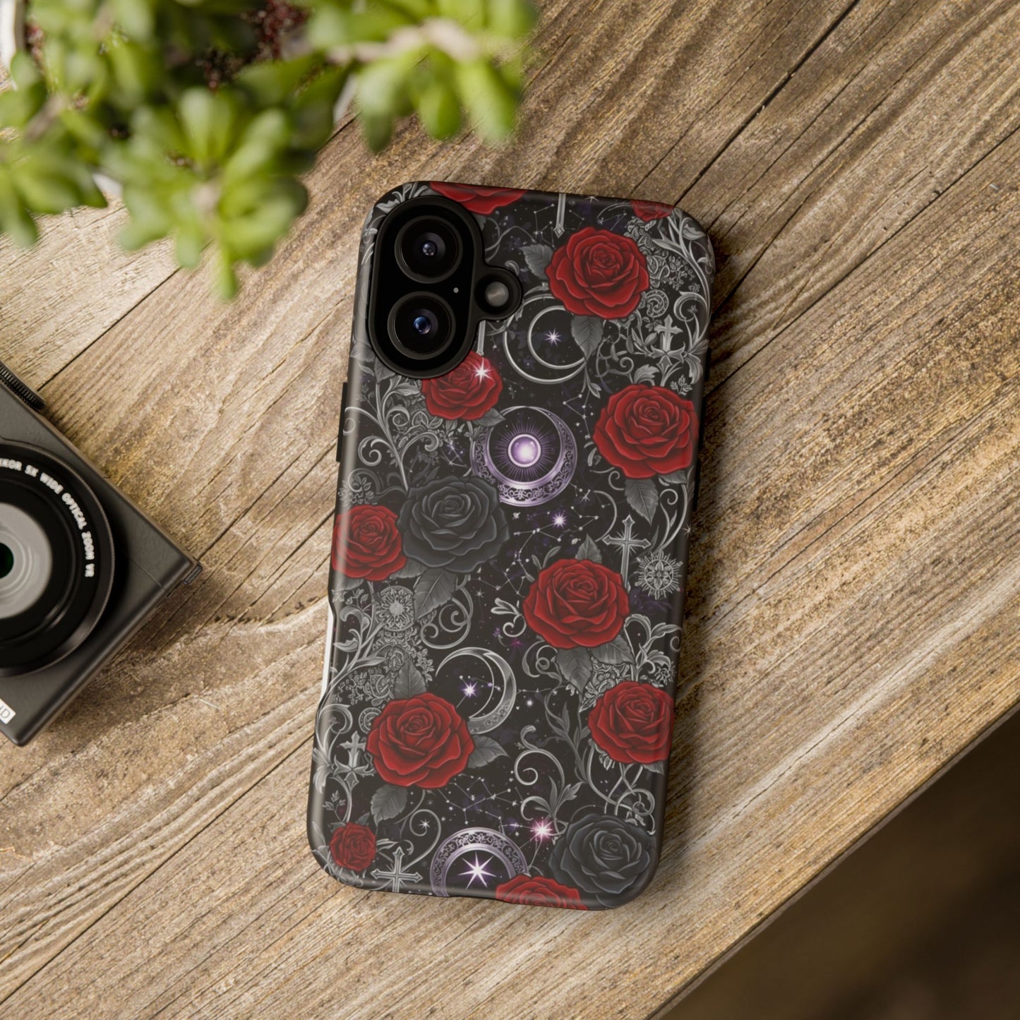 Dark Gothic Red Roses Matte Tough Phone Cases