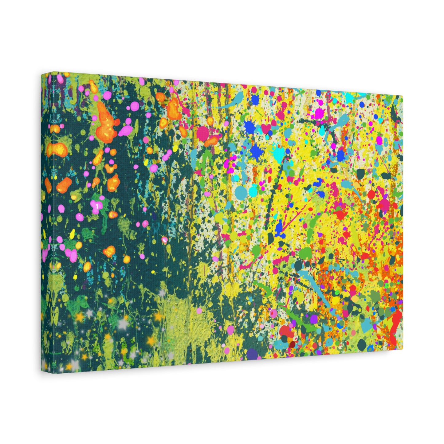 Vibrant Colorful Paint Splatter Abstract Art Canvas Print