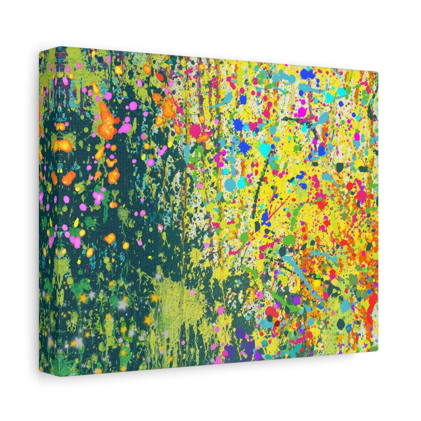 Vibrant Colorful Paint Splatter Abstract Art Canvas Print