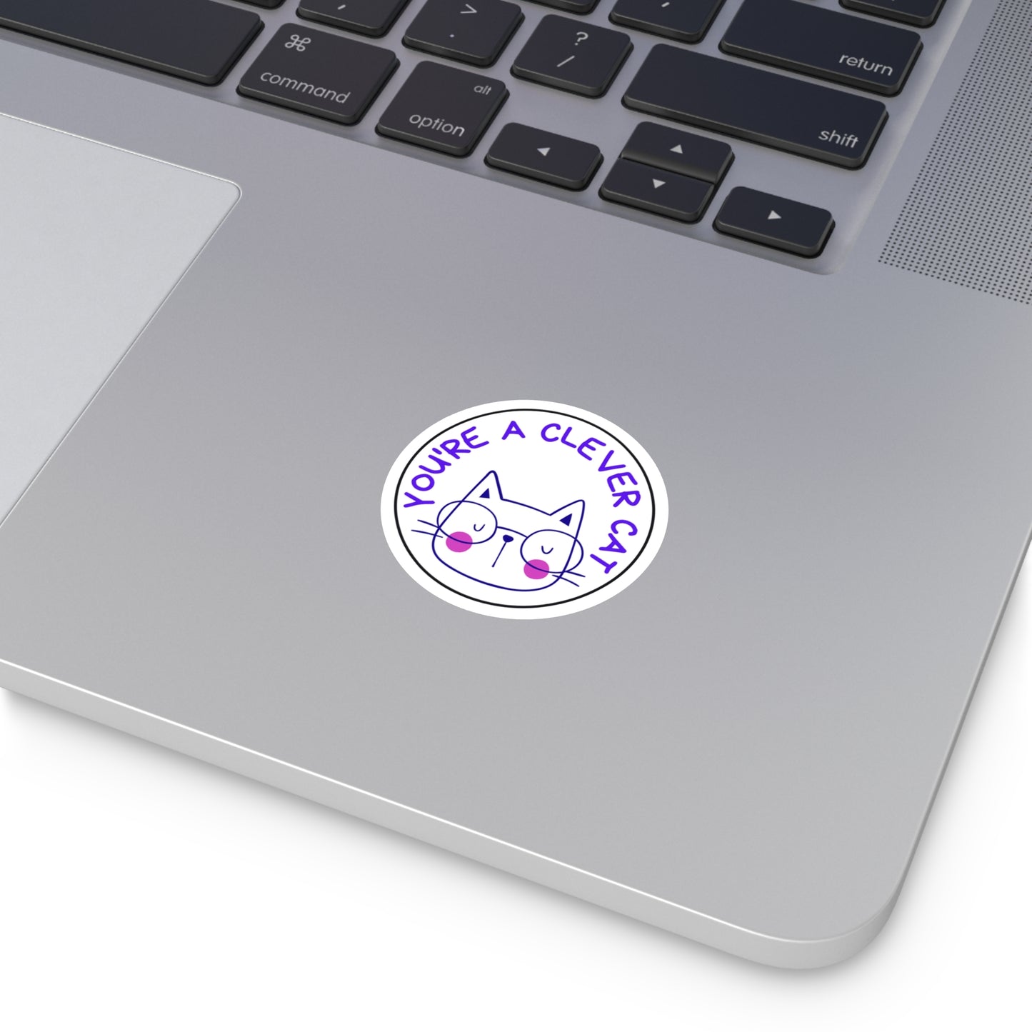 Clever Cat Round Stickers, Indoor\Outdoor