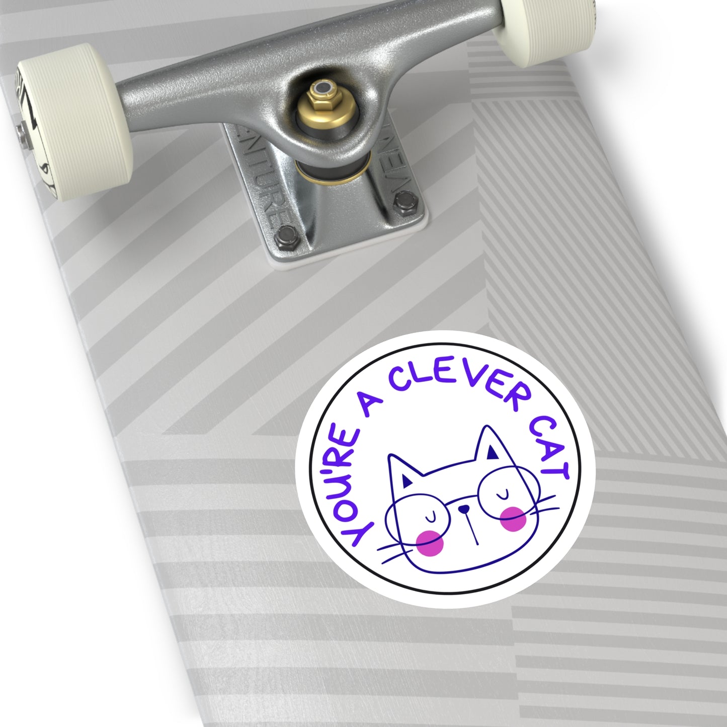 Clever Cat Round Stickers, Indoor\Outdoor