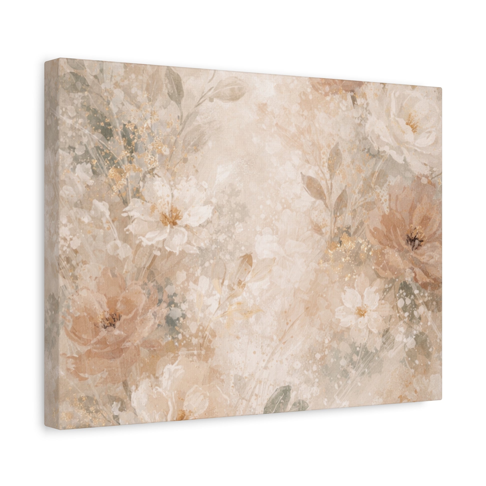 Neutral Vintage Floral Canvas Print — Matte Stretched Wall Art - Paragon Prints