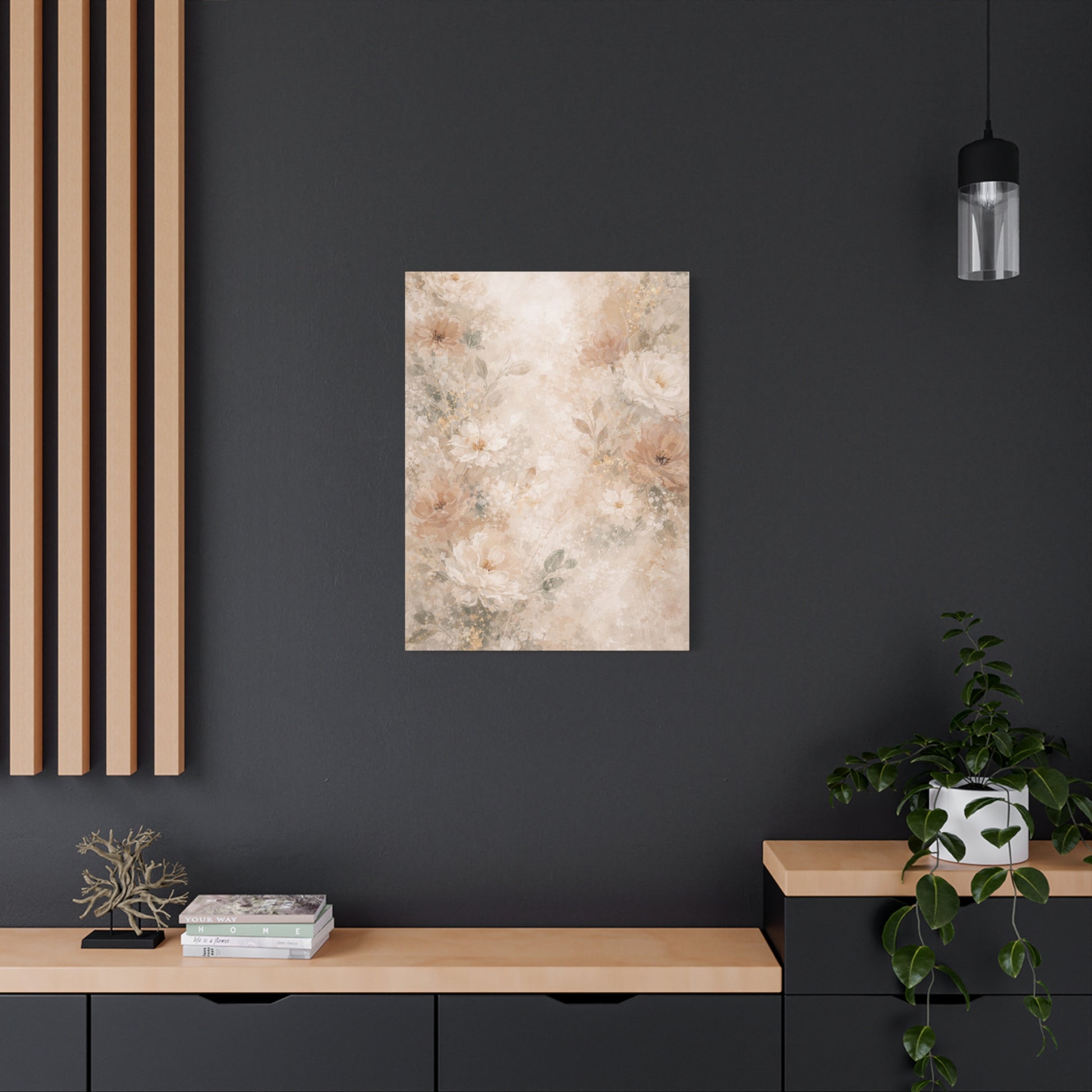 Neutral Vintage Floral Canvas Print — Matte Stretched Wall Art - Paragon Prints