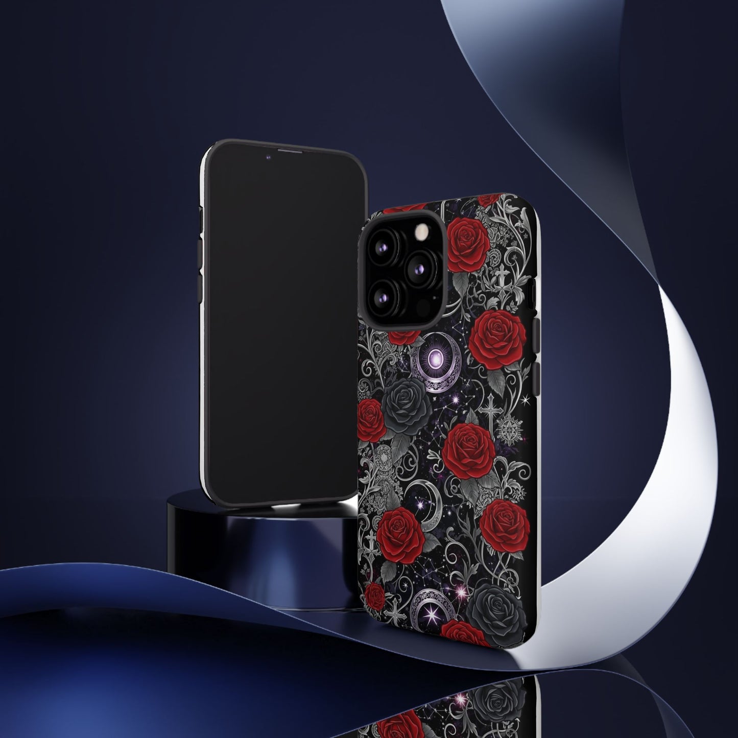 Dark Gothic Red Roses Matte Tough Phone Cases