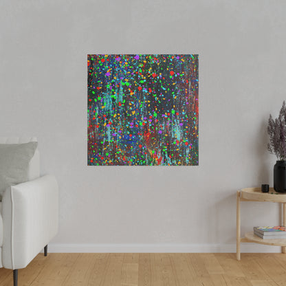Color Drip Explosion Canvas Print  – Abstract Splatter Wall Art with Neon Paint on Dark Texture