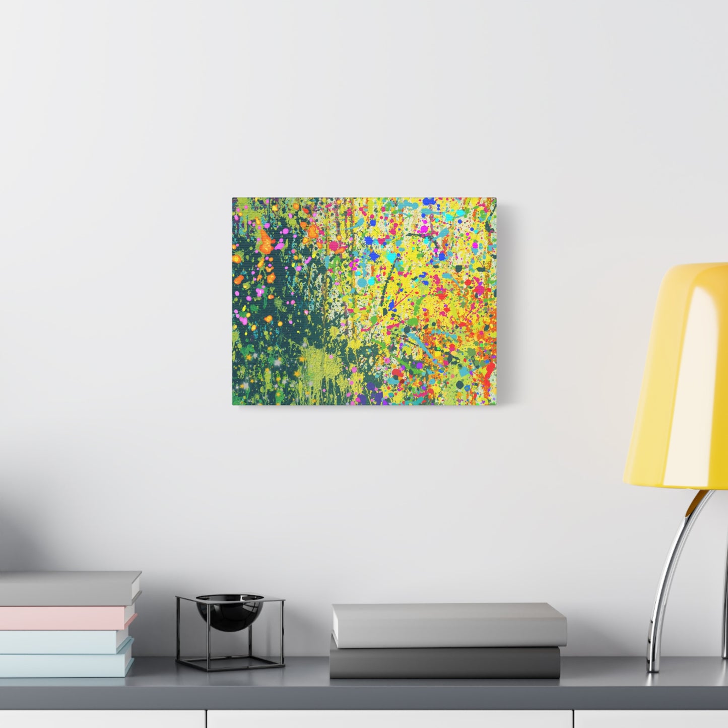 Vibrant Colorful Paint Splatter Abstract Art Canvas Print