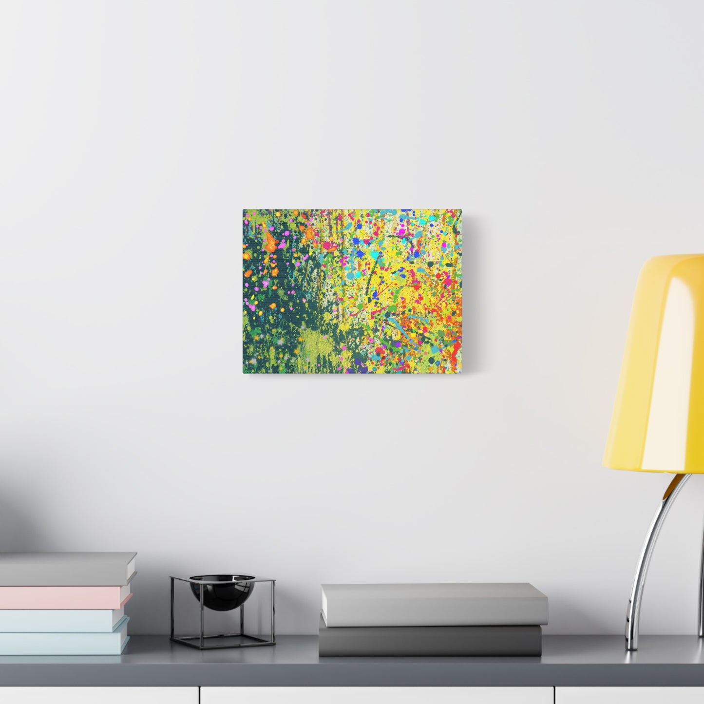 Vibrant Colorful Paint Splatter Abstract Art Canvas Print