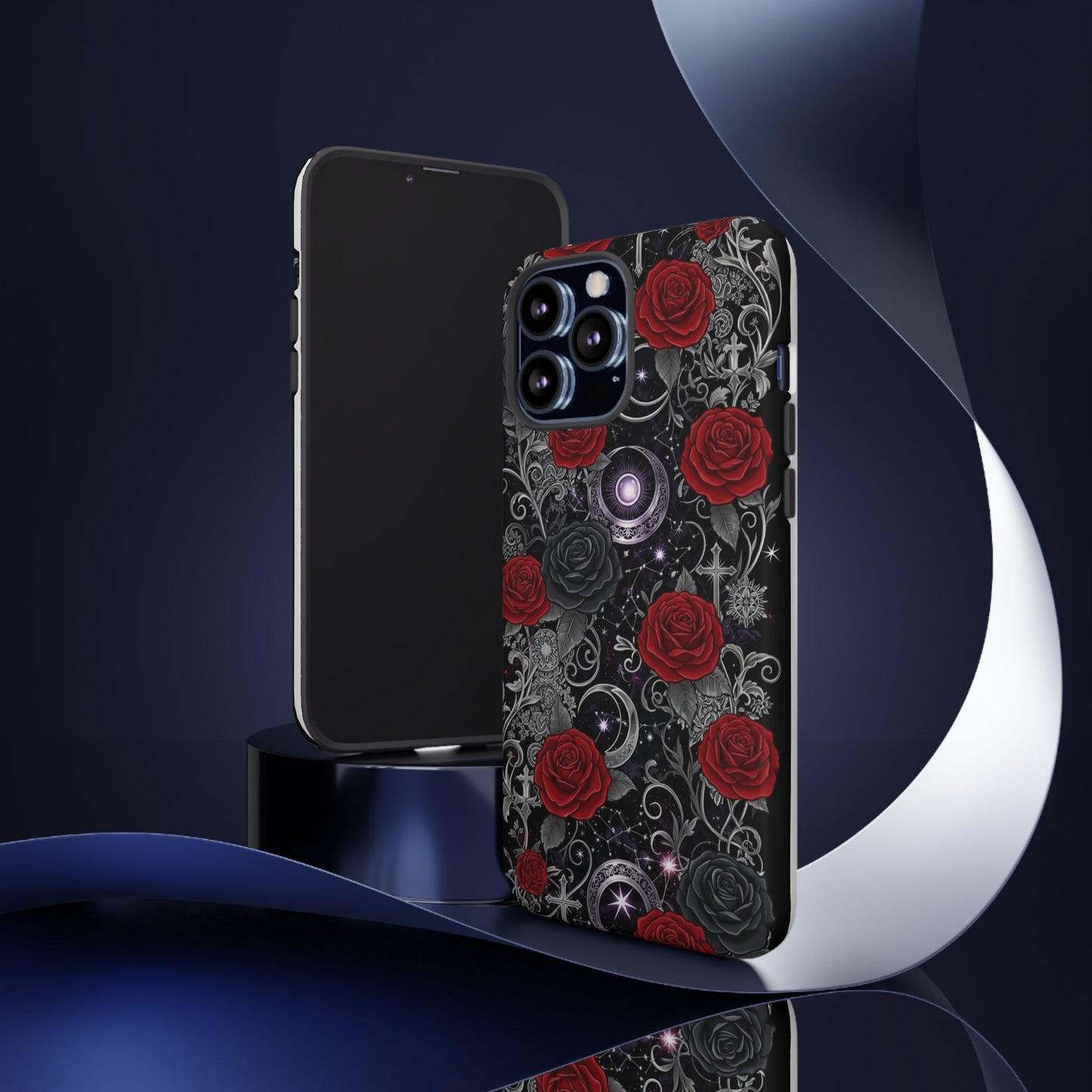 Dark Gothic Red Roses Matte Tough Phone Cases
