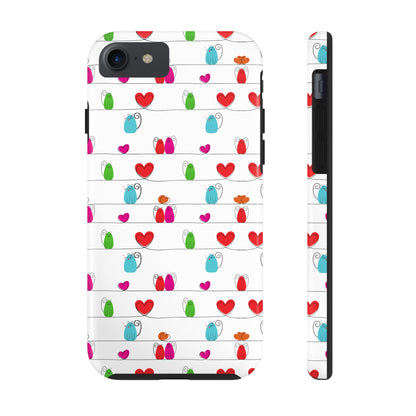 Cat and Hearts Tough Phone Cases