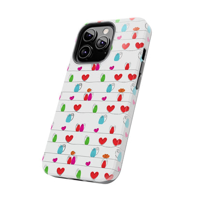 Cat and Hearts Tough Phone Cases
