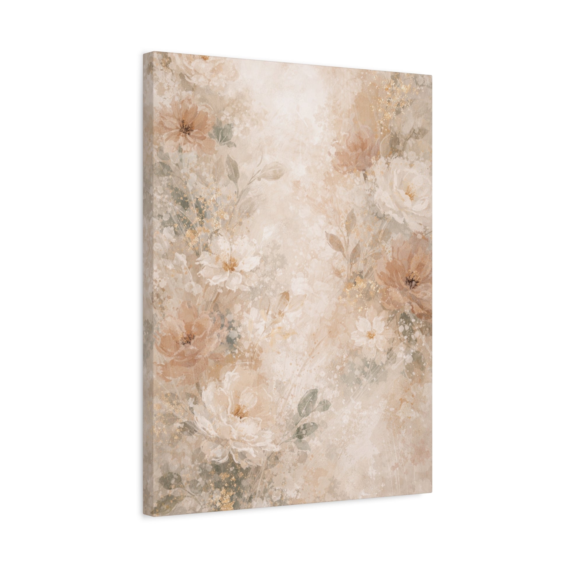 Neutral Vintage Floral Canvas Print — Matte Stretched Wall Art - Paragon Prints