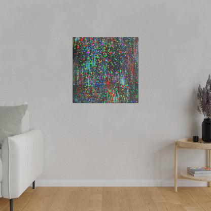 Color Drip Explosion Canvas Print  – Abstract Splatter Wall Art with Neon Paint on Dark Texture