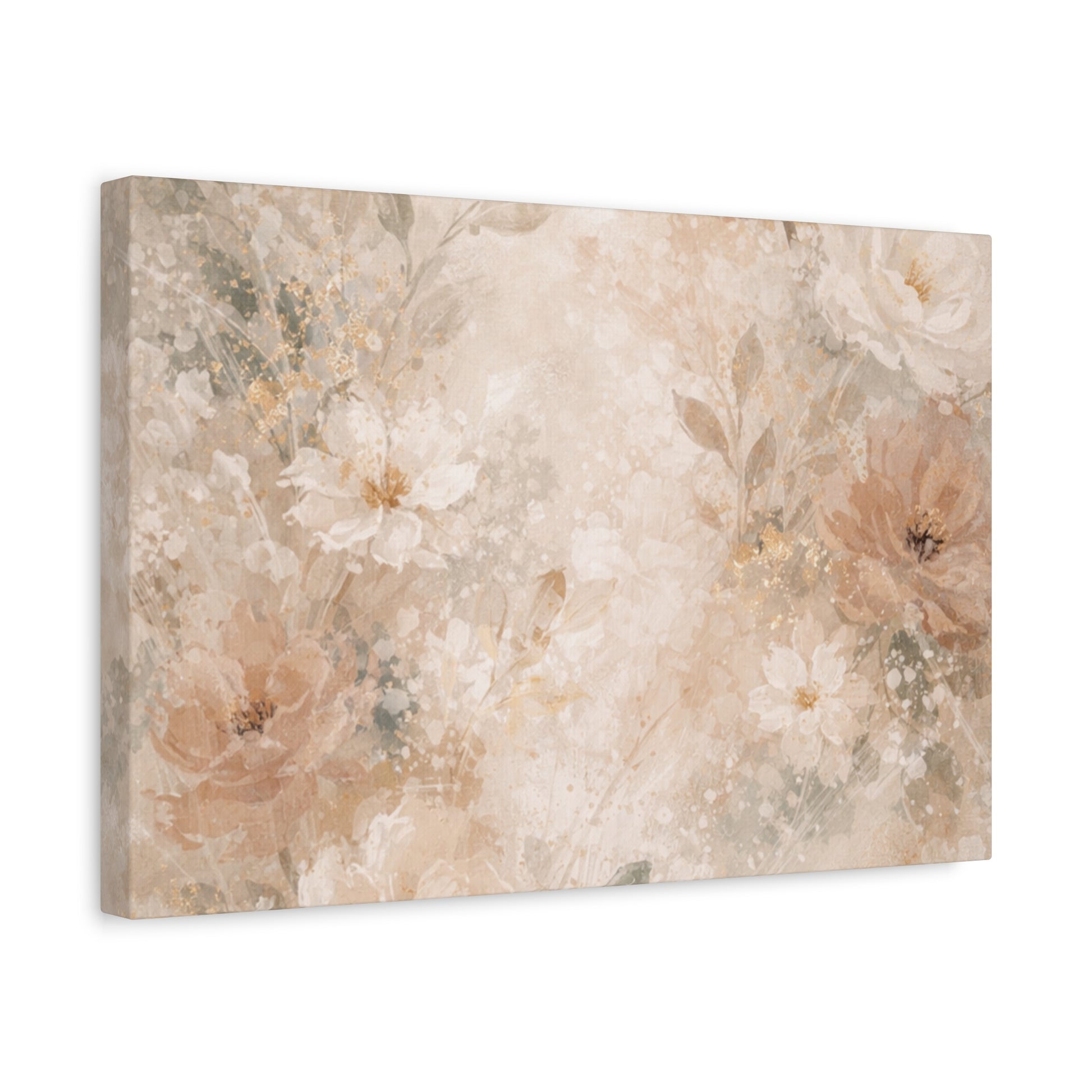 Neutral Vintage Floral Canvas Print — Matte Stretched Wall Art - Paragon Prints
