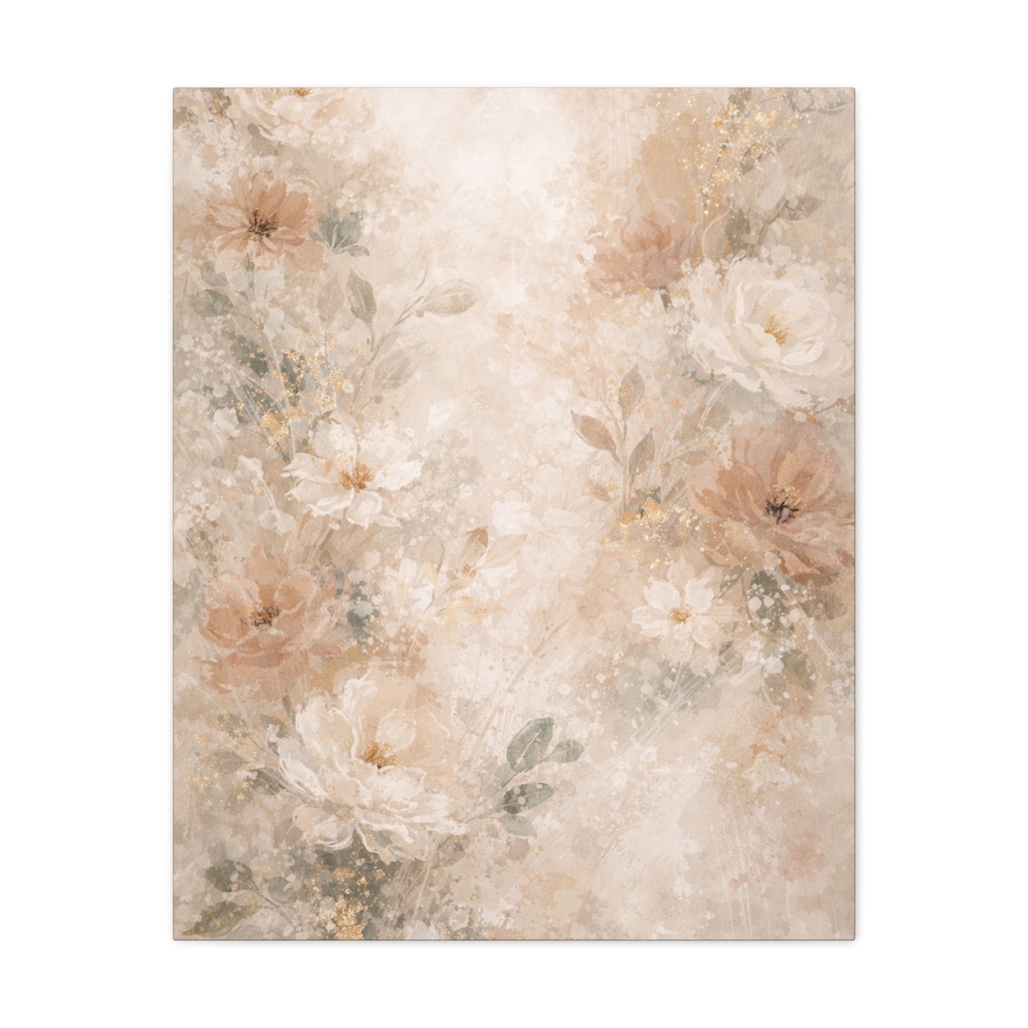 Neutral Vintage Floral Canvas Print — Matte Stretched Wall Art - Paragon Prints