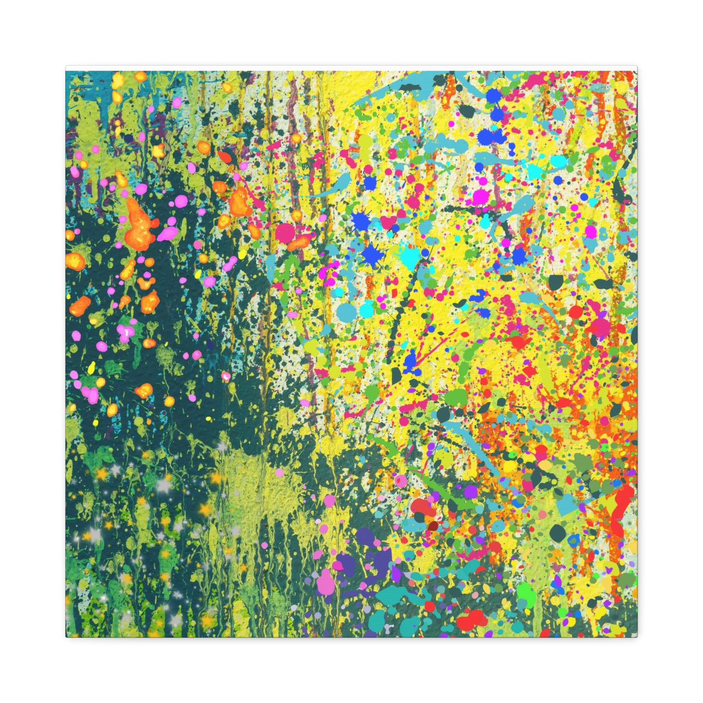 Vibrant Colorful Paint Splatter Abstract Art Canvas Print
