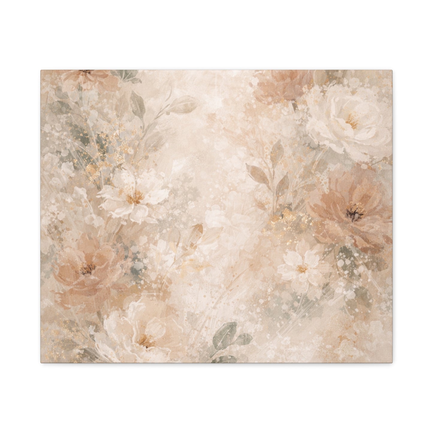 Neutral Vintage Floral Canvas Print — Matte Stretched Wall Art - Paragon Prints