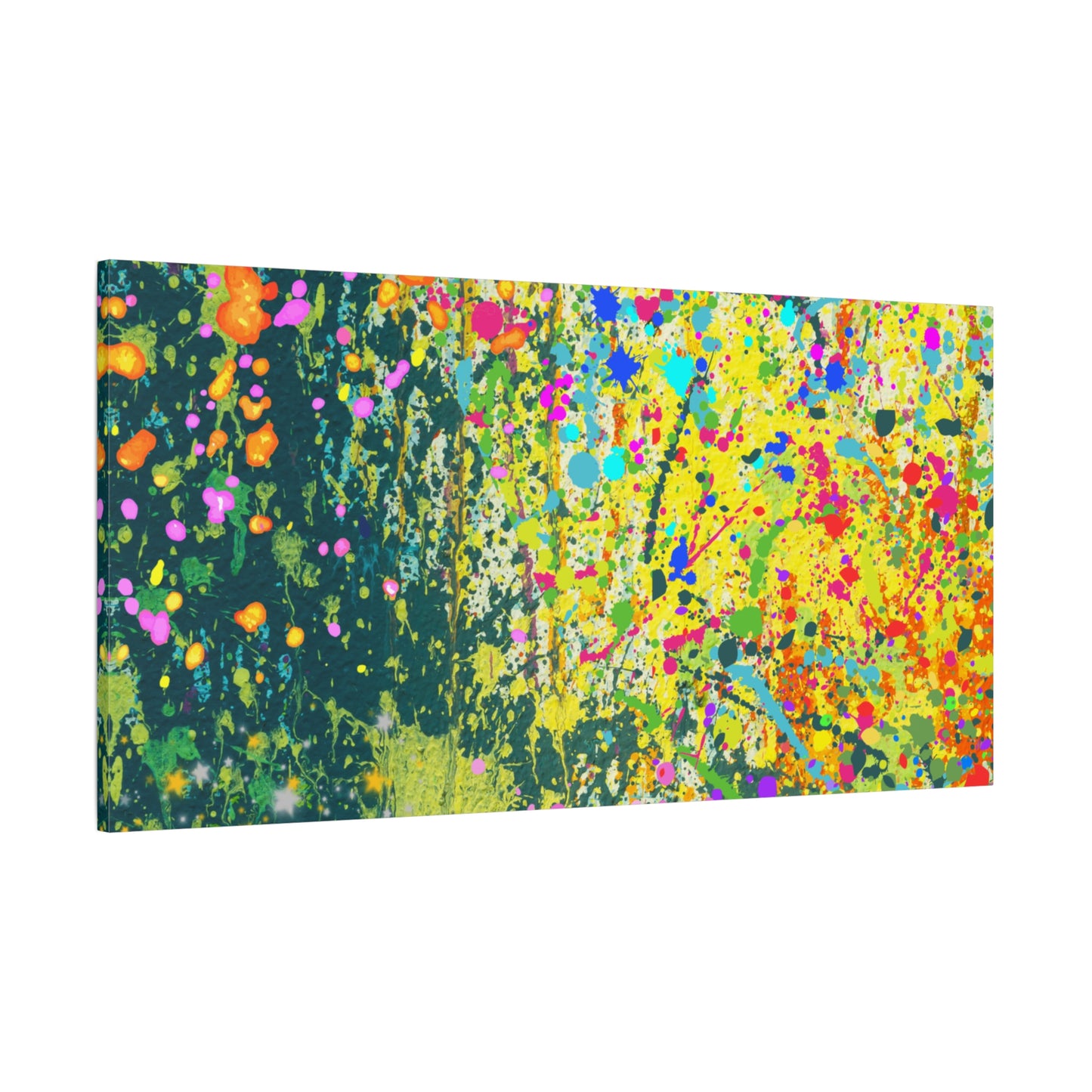 Vibrant Colorful Paint Splatter Abstract Art Canvas Print