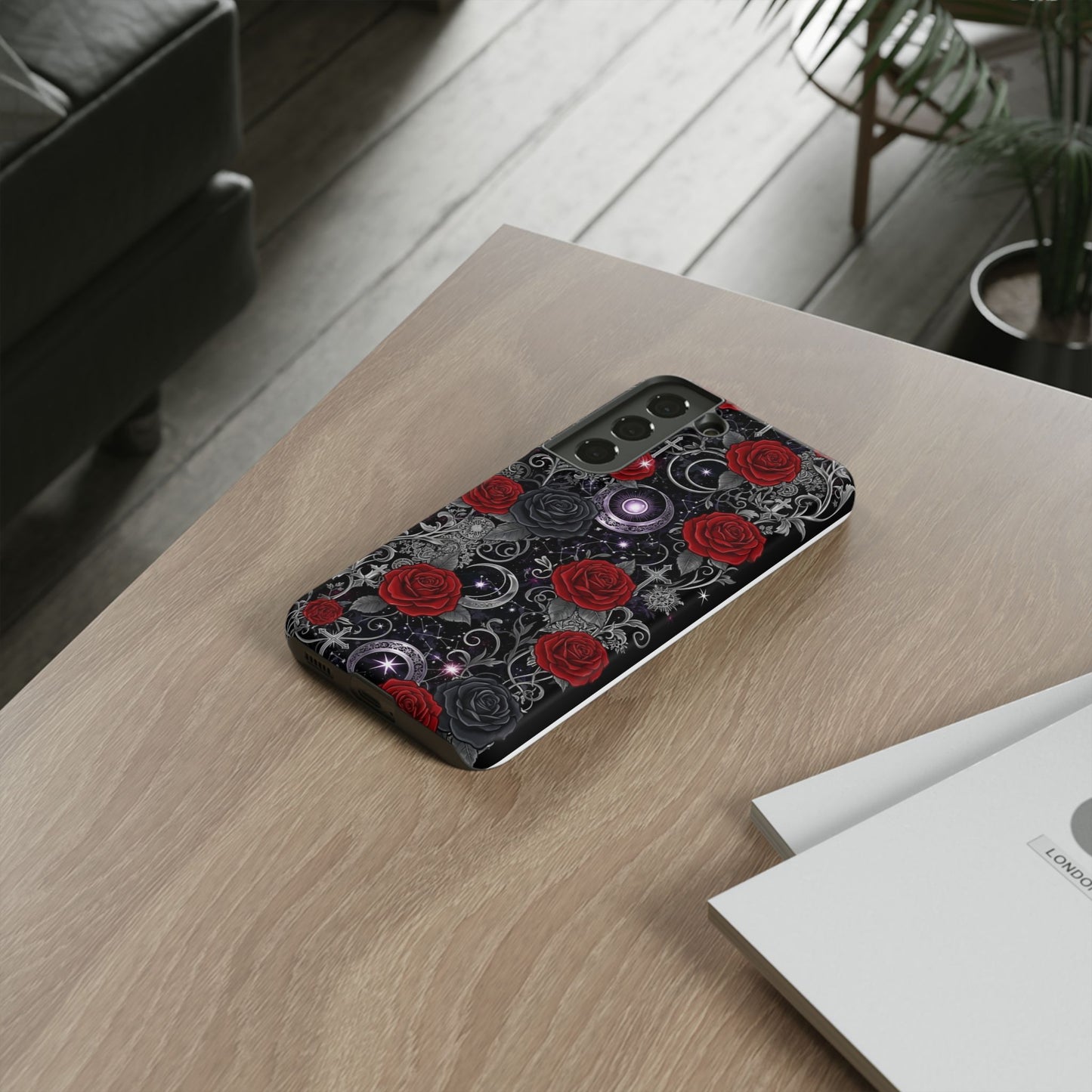 Dark Gothic Red Roses Matte Tough Phone Cases