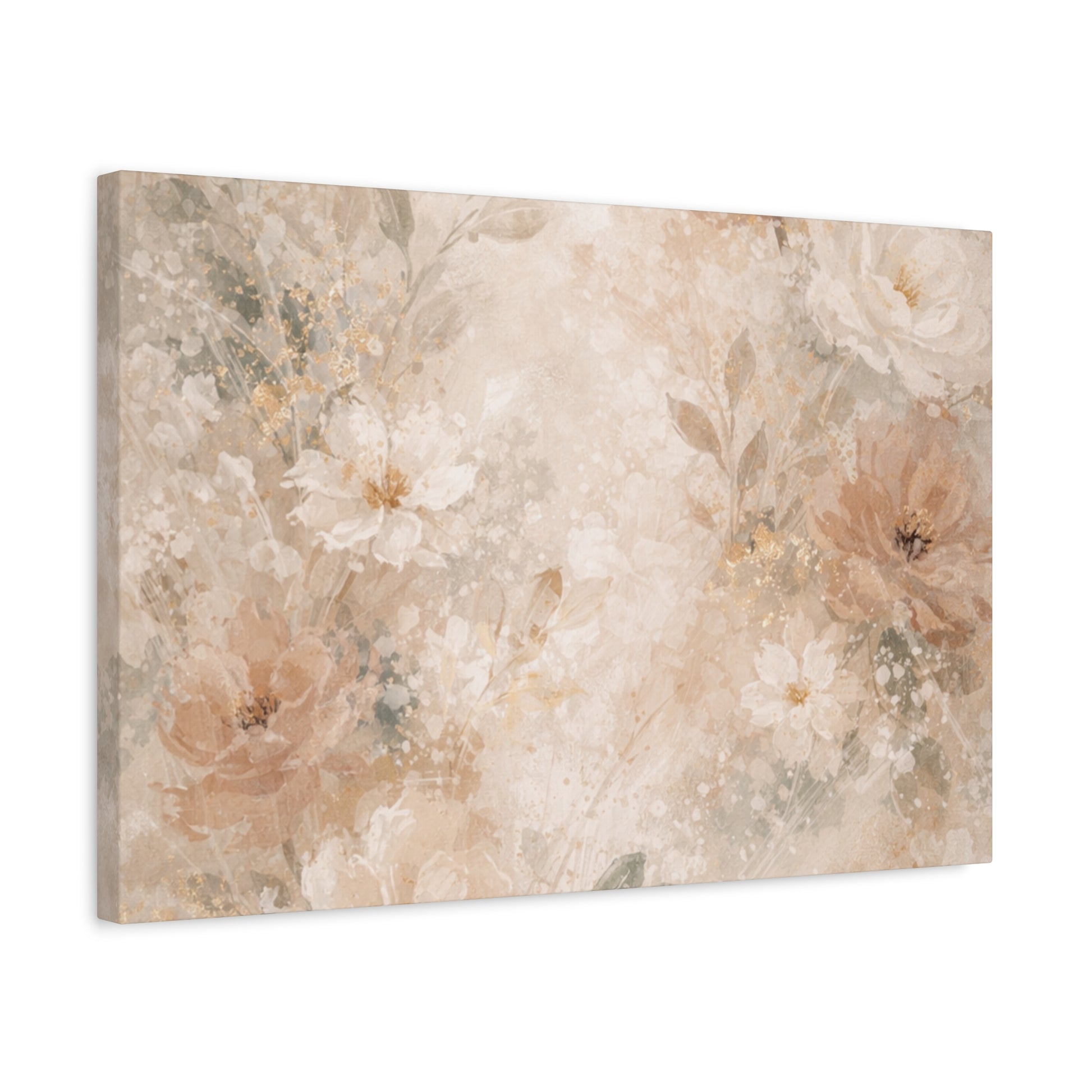 Neutral Vintage Floral Canvas Print — Matte Stretched Wall Art - Paragon Prints