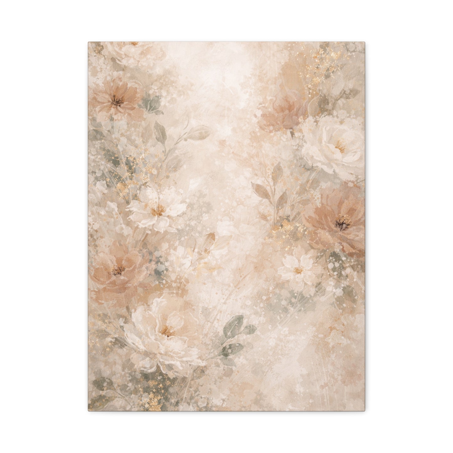 Neutral Vintage Floral Canvas Print — Matte Stretched Wall Art - Paragon Prints