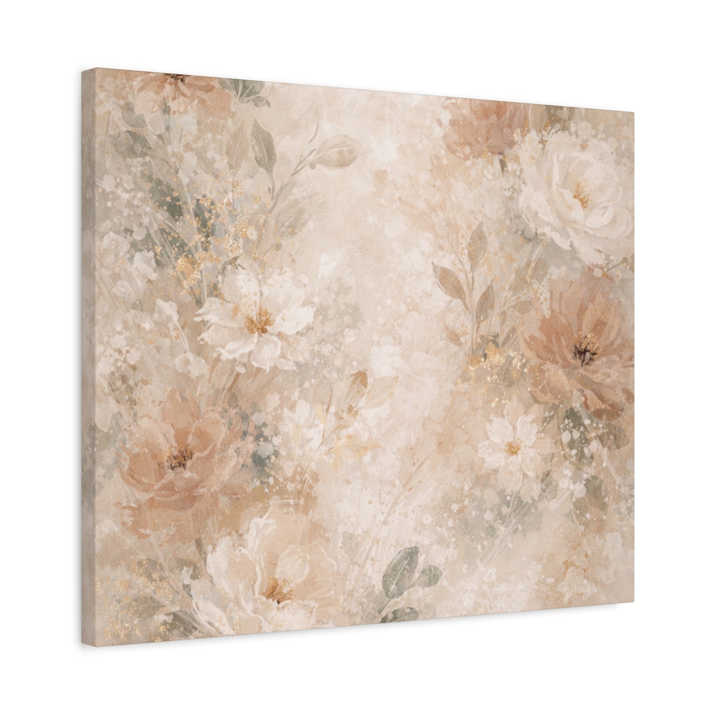 Neutral Vintage Floral Canvas Print — Matte Stretched Wall Art - Paragon Prints
