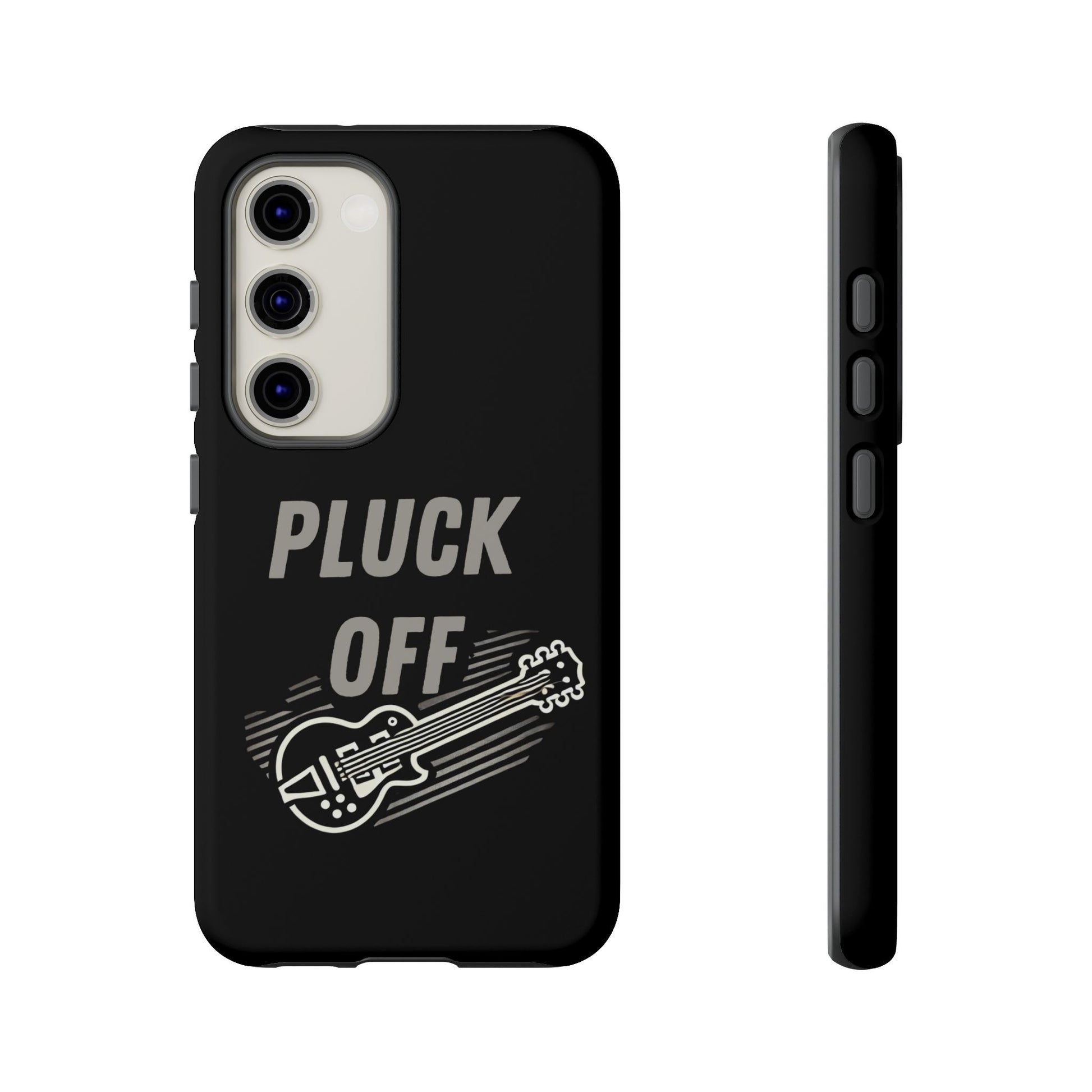 Funny pluck off tough phone case with guitar design for musicians and music lovers