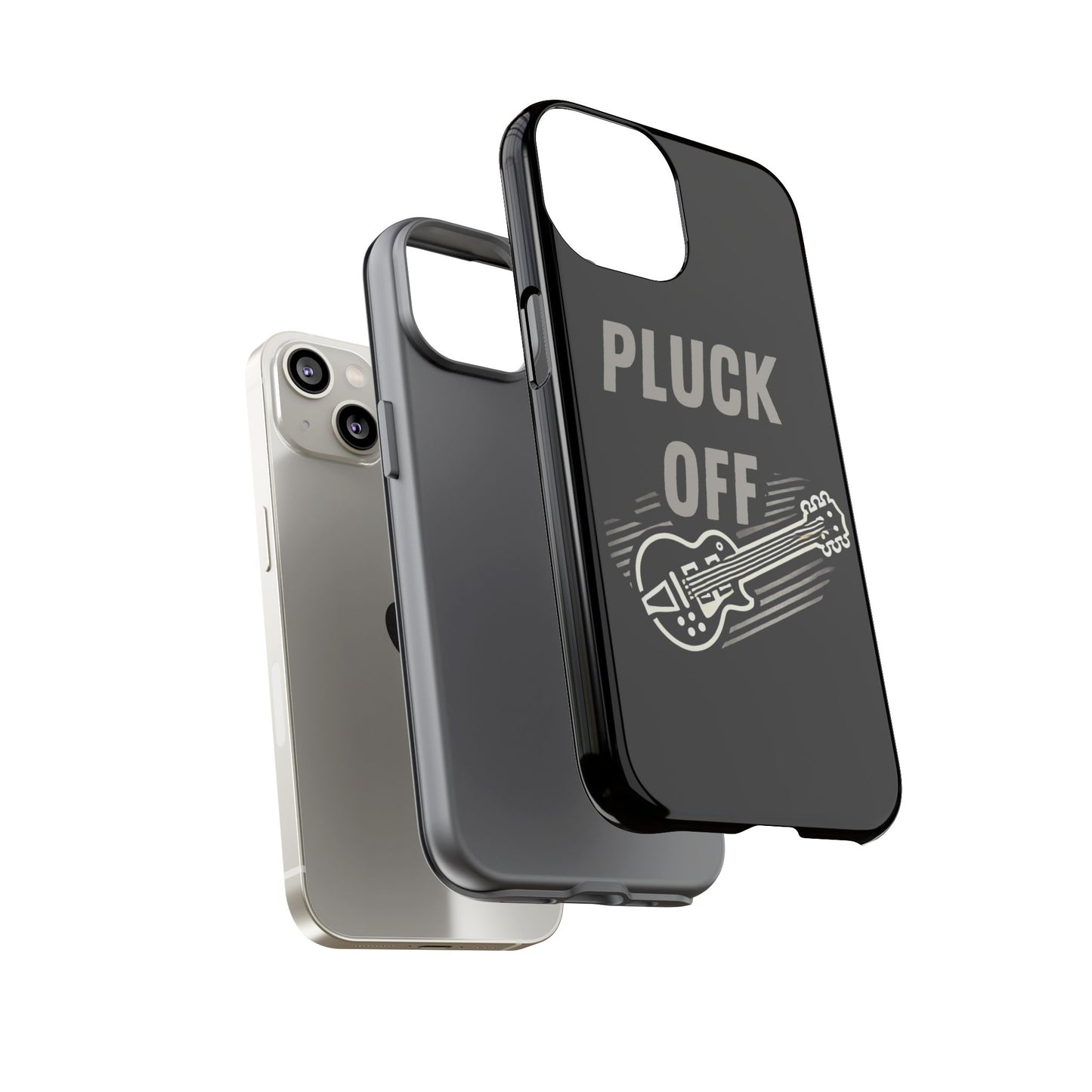 Funny pluck off tough phone case with guitar graphic for stylish protection