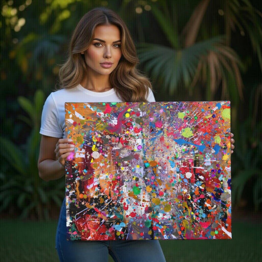 Chaotic Explosion Abstract Art Canvas Print