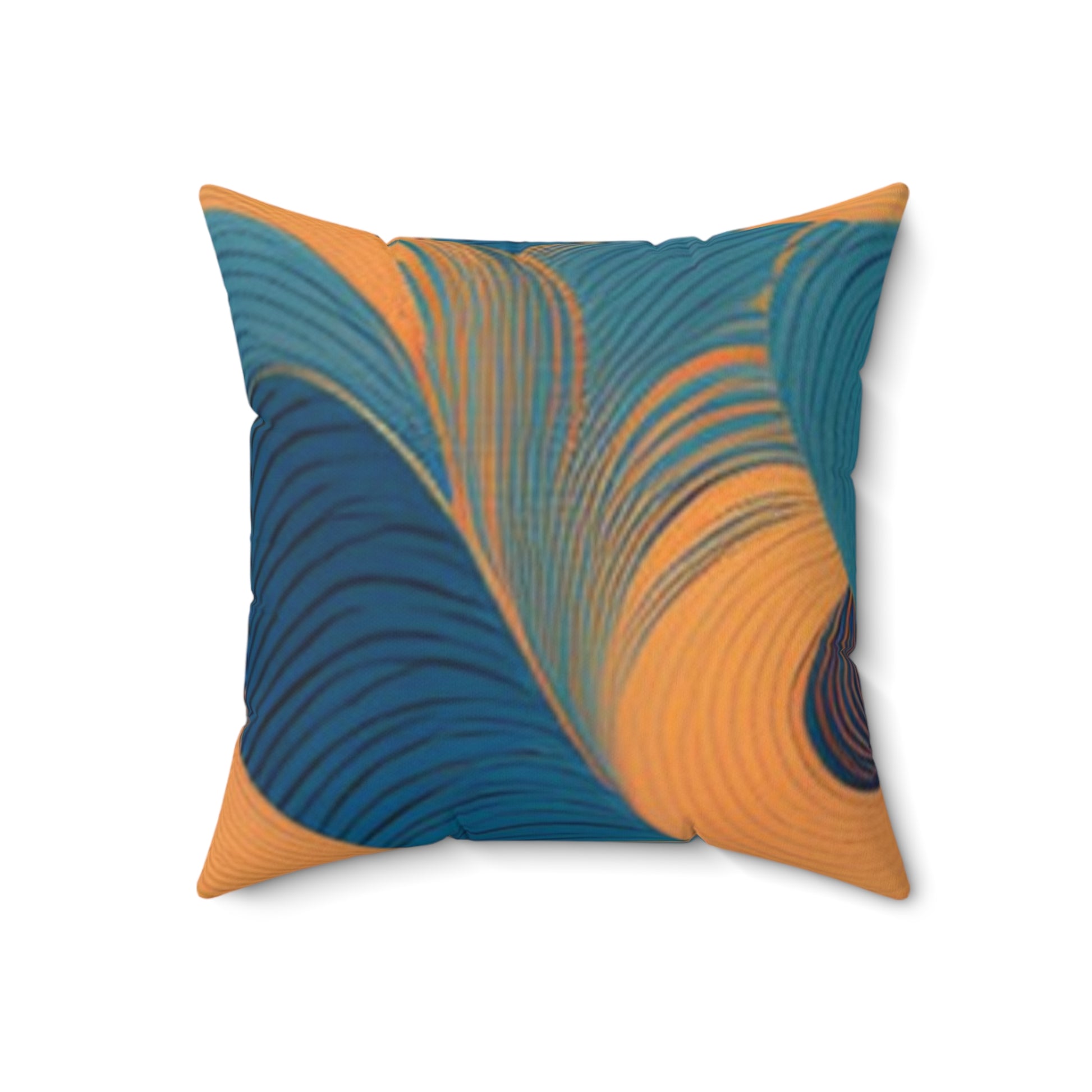 home decor wavy pattern throw pillow with abstract blue and orange swirl design